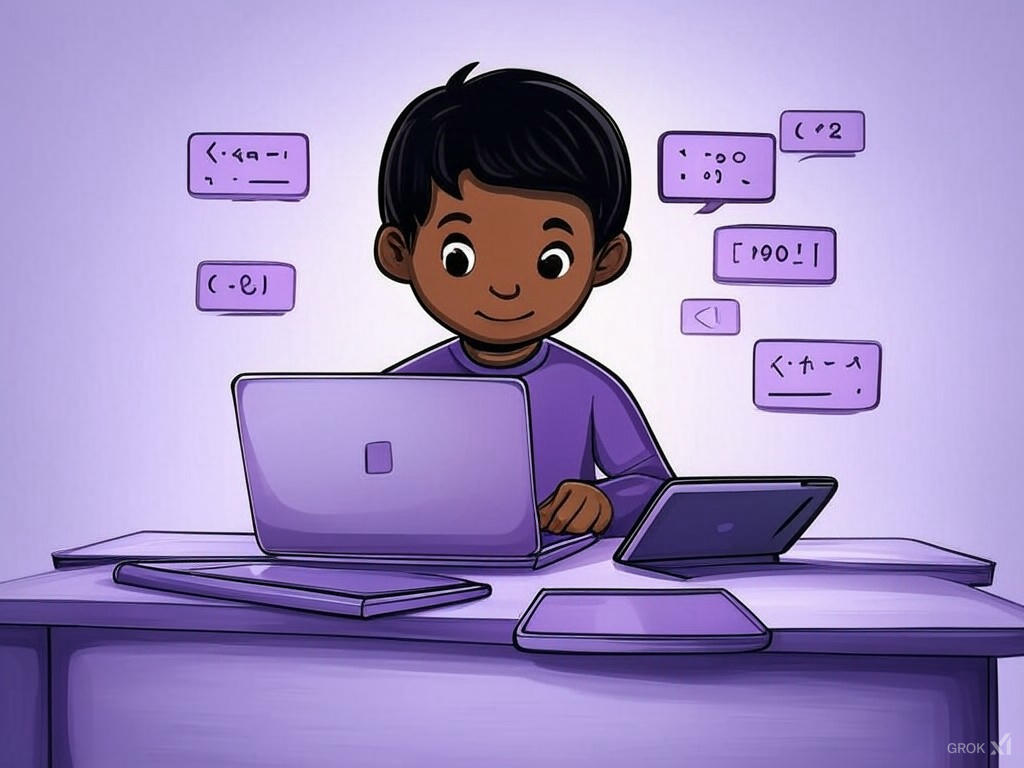 Student working with Code