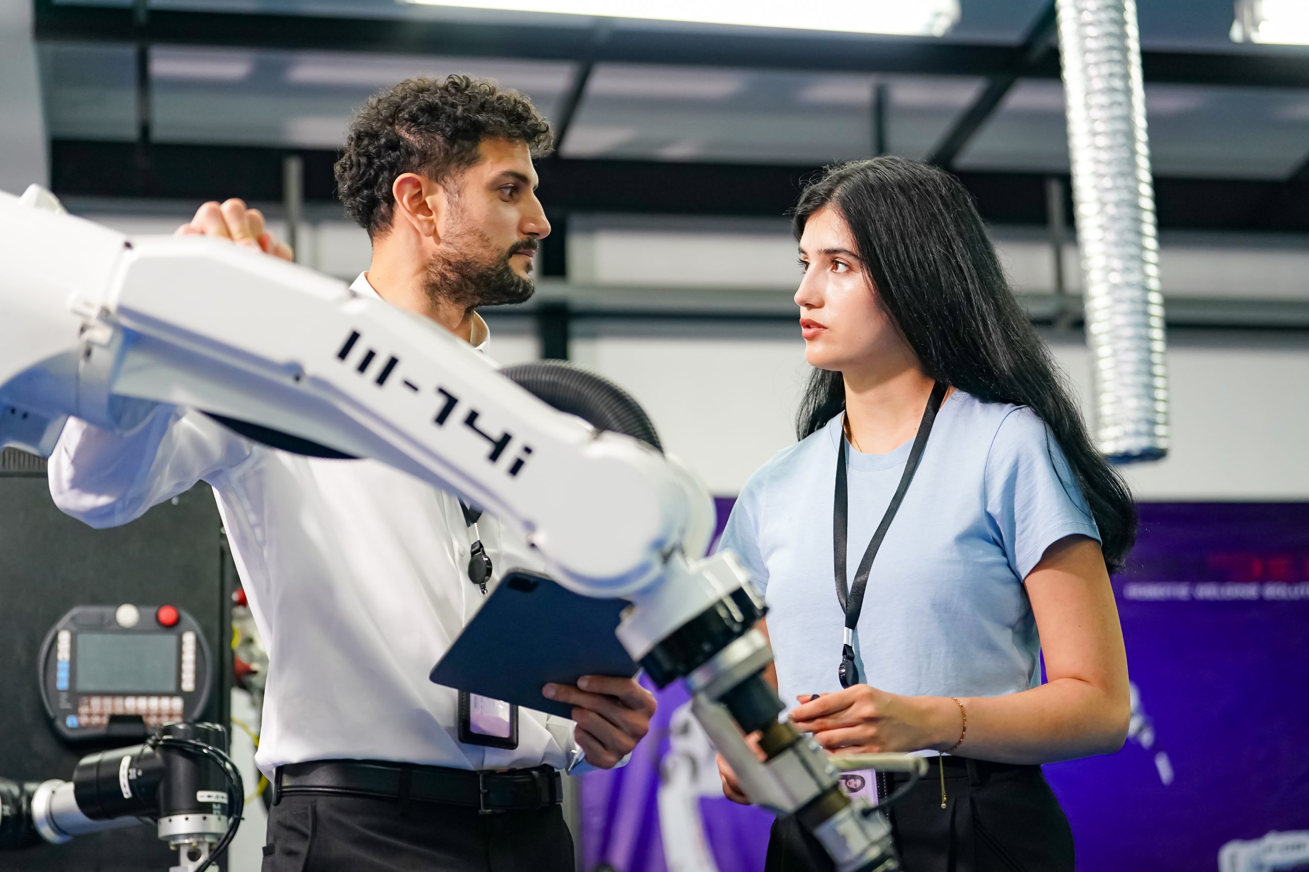technician worker maintenance of robot